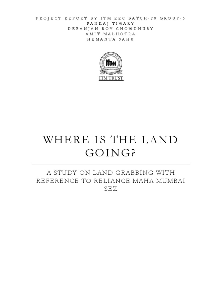 Land Grabbing in Reliance MMSEZ Study | PDF | Water Resources | Tax ...