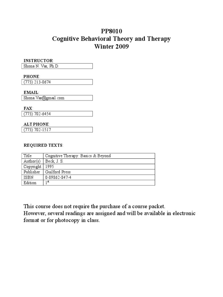 CBT Journal | PDF