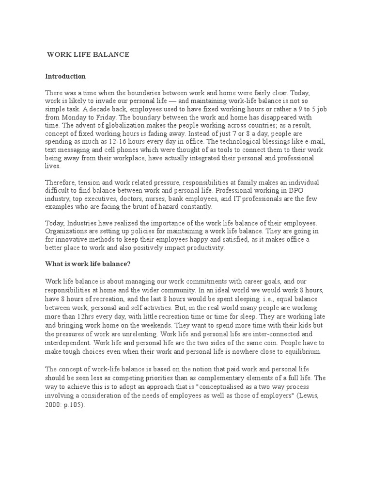 Work Life Balance | PDF | Work–Life Balance | Working Time
