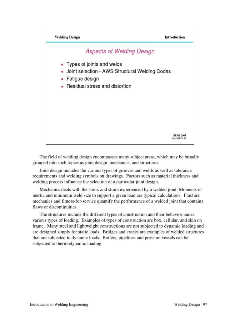 Intro To Welding Design | PDF | Fatigue (Material) | Welding