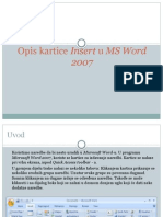 Opis Kartice Insert U MS Word 2007