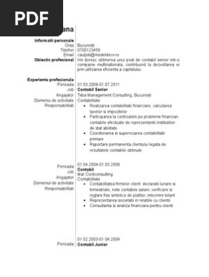 Model De Cv Contabil Senior Doc