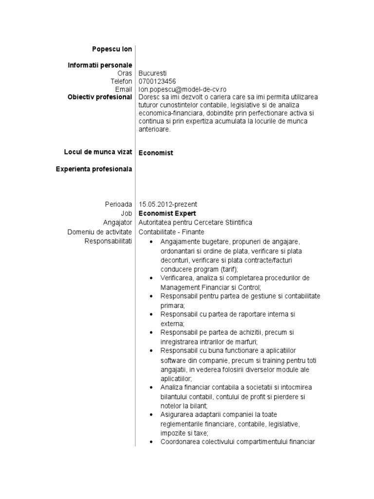 Economics students cv picture