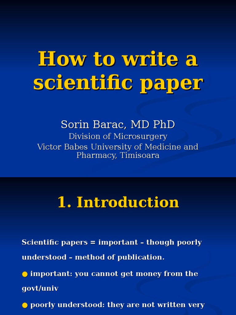 how to write scientific research paper ppt