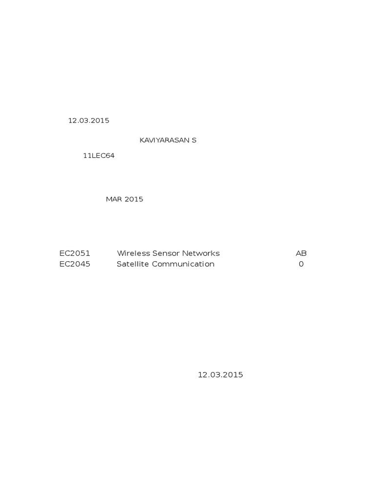 Wireless Sensor Networks & Satellite Comm | PDF