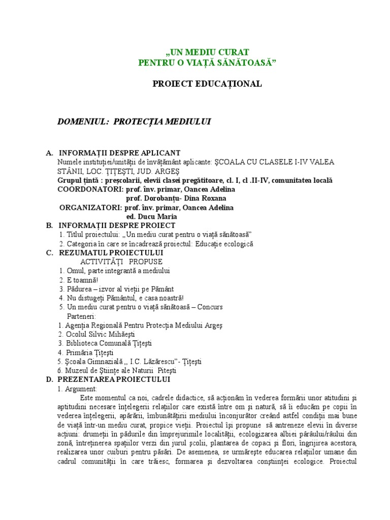Proiect Educational | PDF