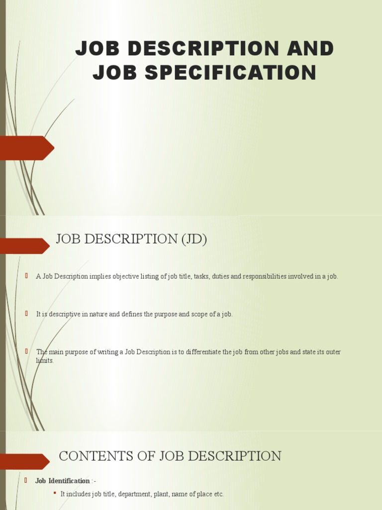 Job Description and Specification Guide | PDF | Recruitment | Employment