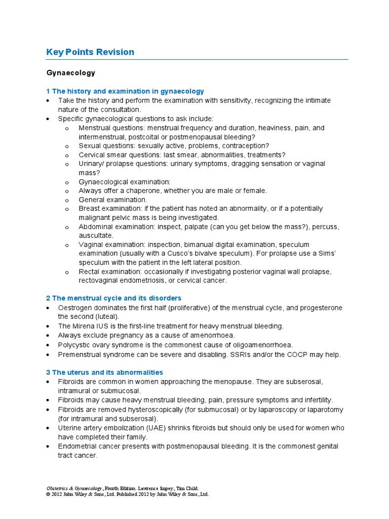 OBGYN Revision Notes | PDF