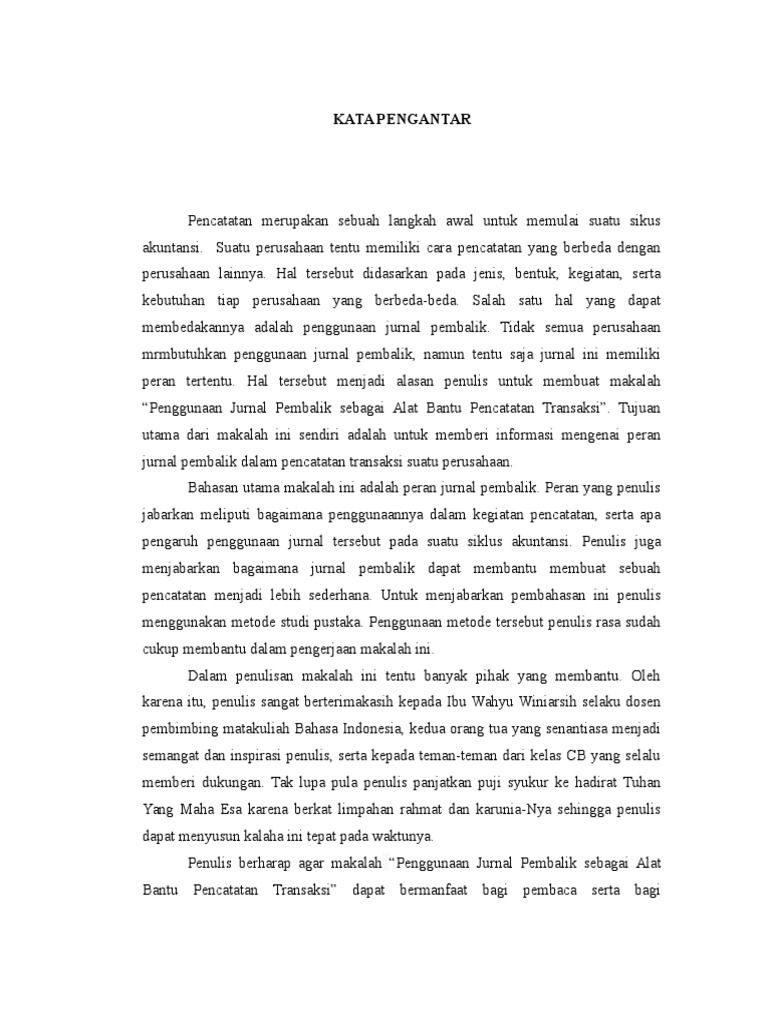 Makalah Penggunaan Jurnal Pembalik Fix