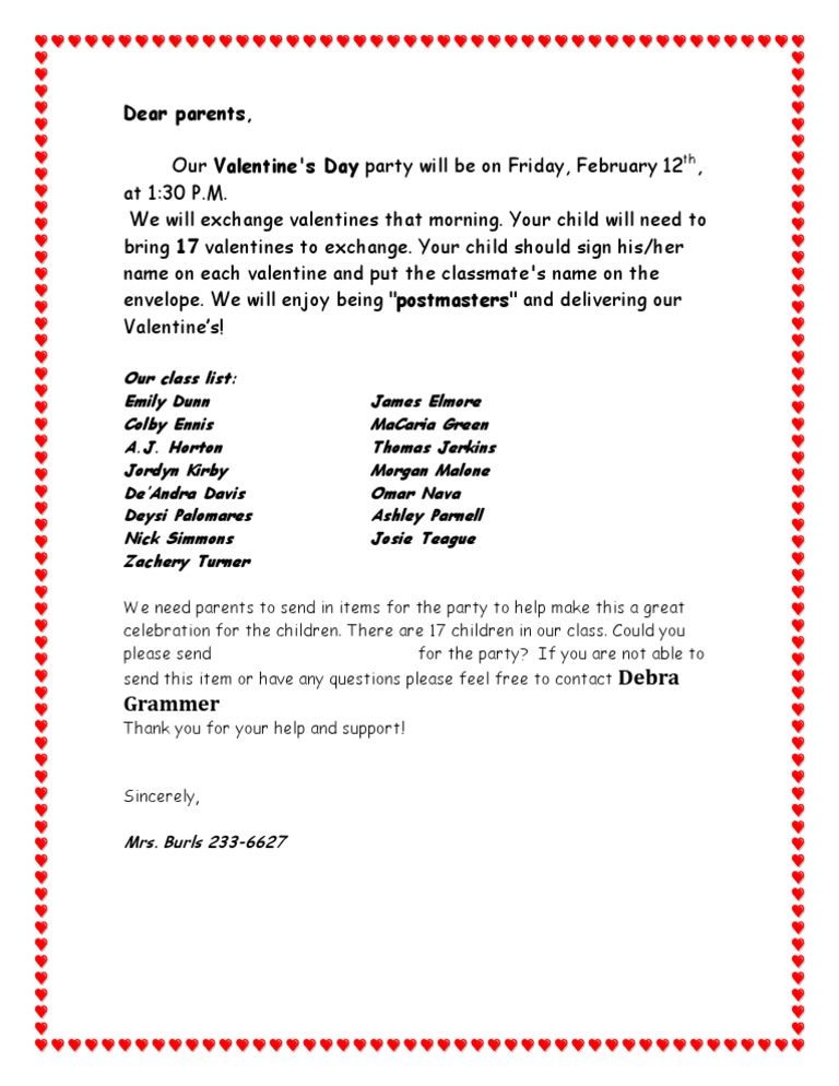 Valentines Day Letter 2010