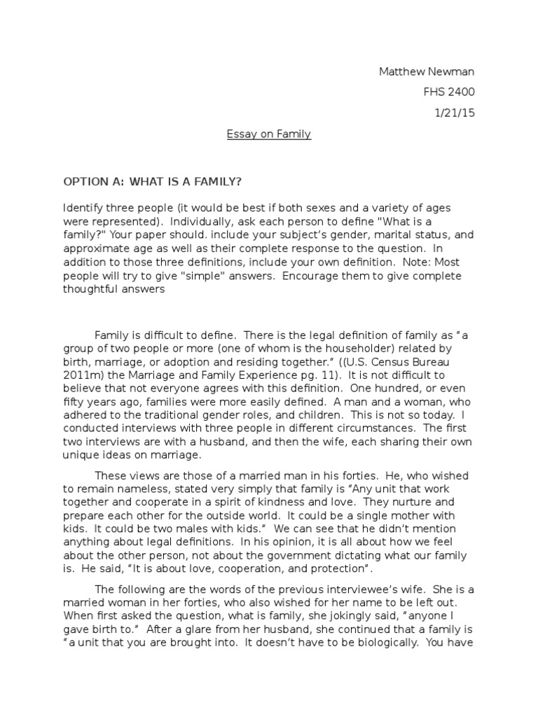 essay on family Family Wife