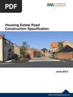 Housing Estate Road Construction Specification Updated May 2014
