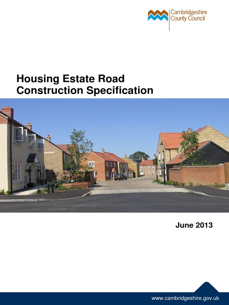 Housing Estate Road Construction Specification Updated May 2014