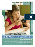6-12 Años.máster Montessori_dossier INFORMATIVO. Curso 2015-16