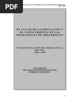 El Lugar de La Educación y El Conocimiento en Las Estrategia