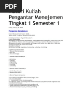 Materi Kuliah Pengantar Menejemen Tingkat 1 Semester 1