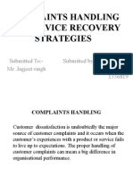 Complaints Handling and Service Recovery Strategies