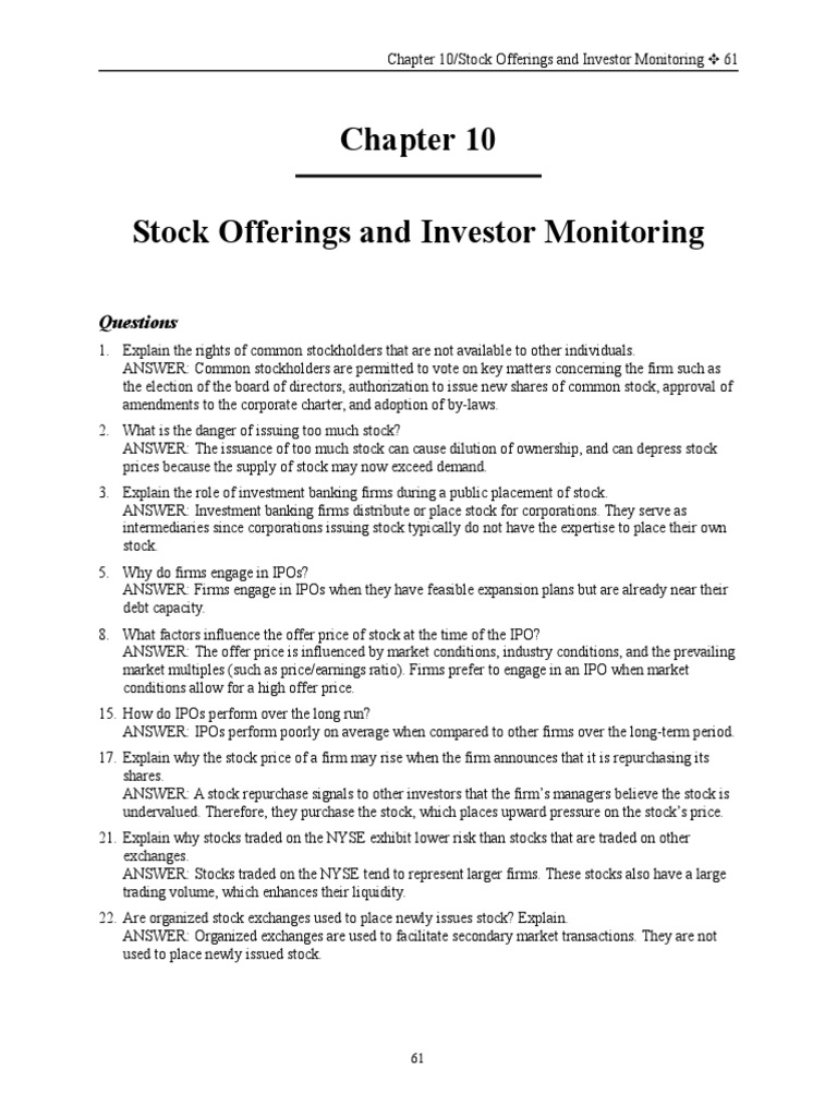 Stock Offerings and Investor Insights | PDF | Initial Public Offering ...