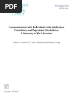Download Communication with Individuals with Intellectual Disabilities and Psychiatric Disabilities  A Summary of the Literature  by Waaberrin SN262233016 doc pdf