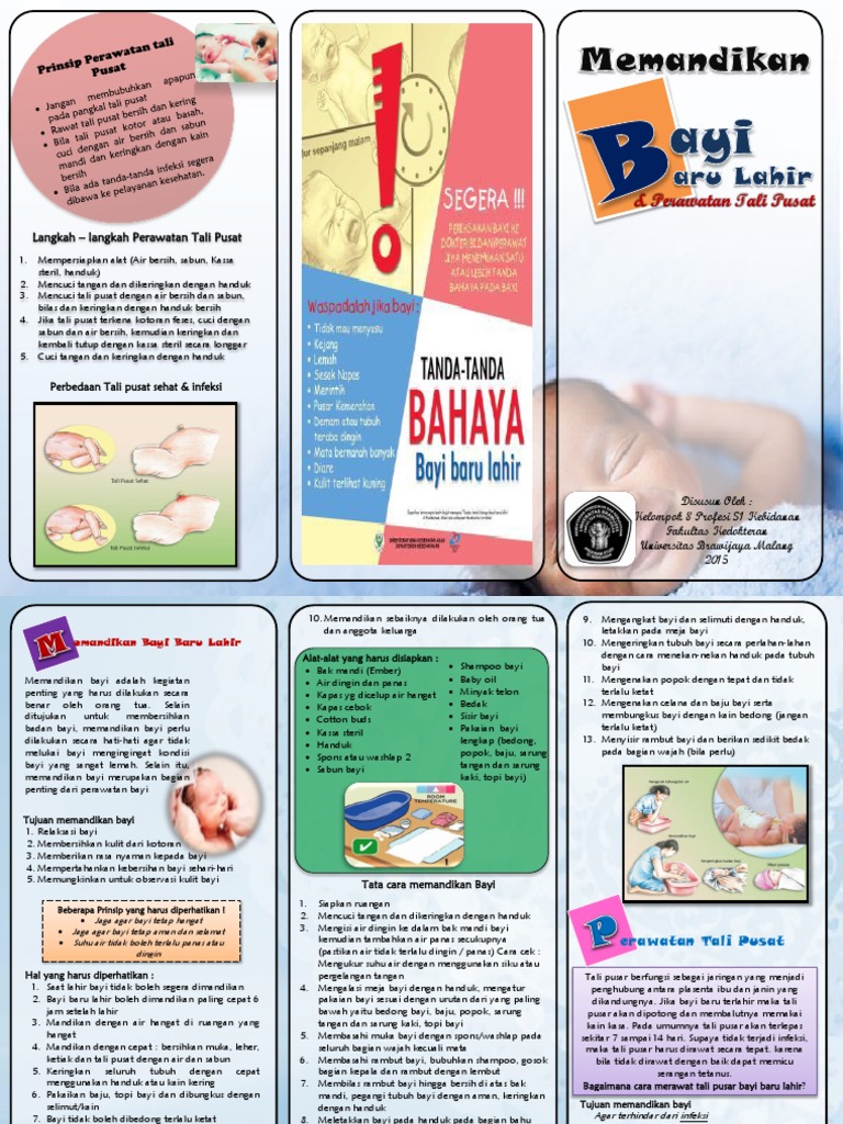 Leaflet Memandikan dan rawat tali pusat bayi baru lahir Leaflet Memandikan dan rawat tali pusat bayi baru lahir