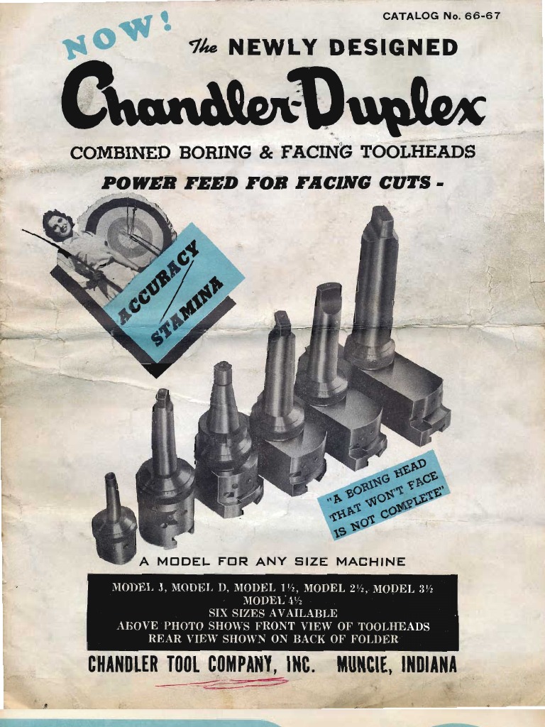Chandler Duplex Boring Head Catalog PDF