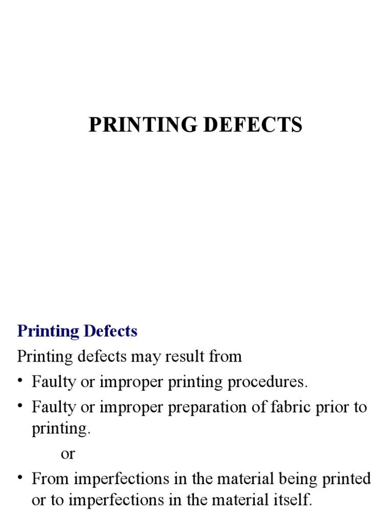Printing Defects PDF Textiles Knitting