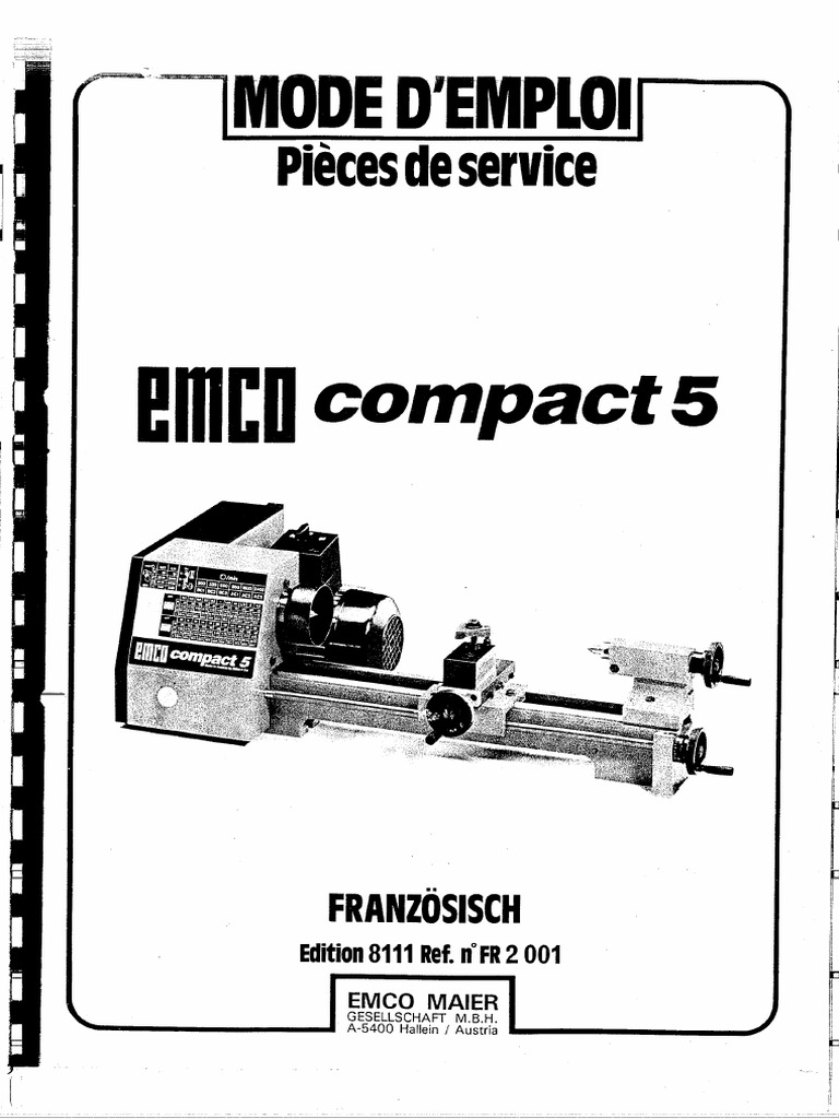 Emco Compact 5 Manuel | PDF
