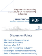 Role of Engineers in Improving Productivity of Manufacturing Industries