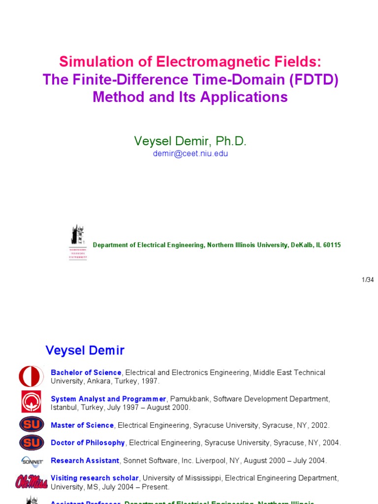 FDTD Method for Electromagnetic Simulation | PDF | Computational ...