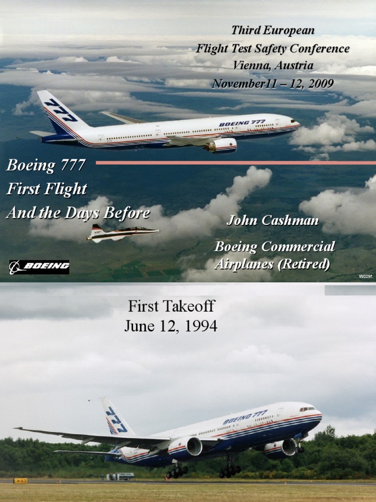 B777 first flight path