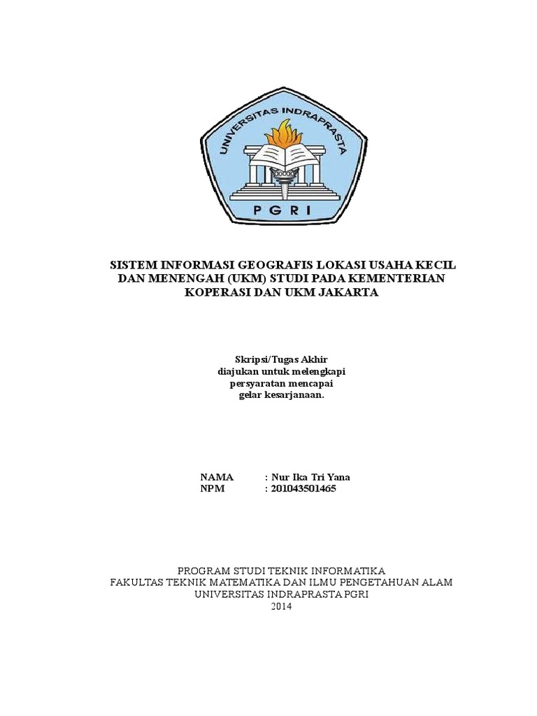 Cover Skripsi Teknik Informatika Unindra Pdf