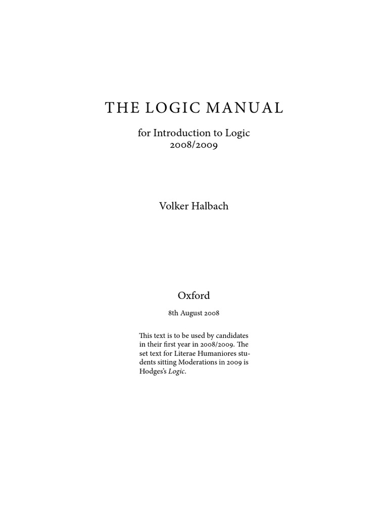 Halbach Logic Manual | PDF | Teaching Methods & Materials