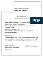 Certificate Course: Declaration Form