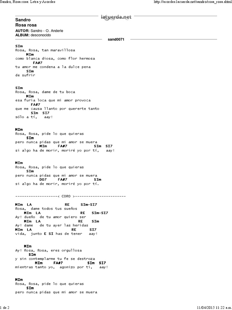 Letra y Acordes de 