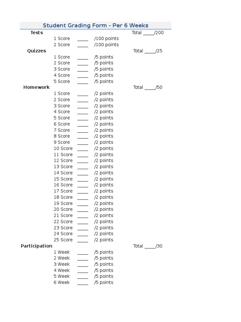 Student Grading Tracking Sheet | PDF | Career & Growth
