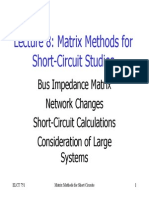 Bus Impedance Matrix in Faults Calculations