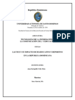 Impacto de Las Tics en El Ámbito Socio-Educativo y Deportivo de La República Dominicana.