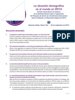 World Population Situation_2014_10 Key Findings_es