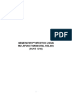 Generator Protection Using Multifunction Digital Relays