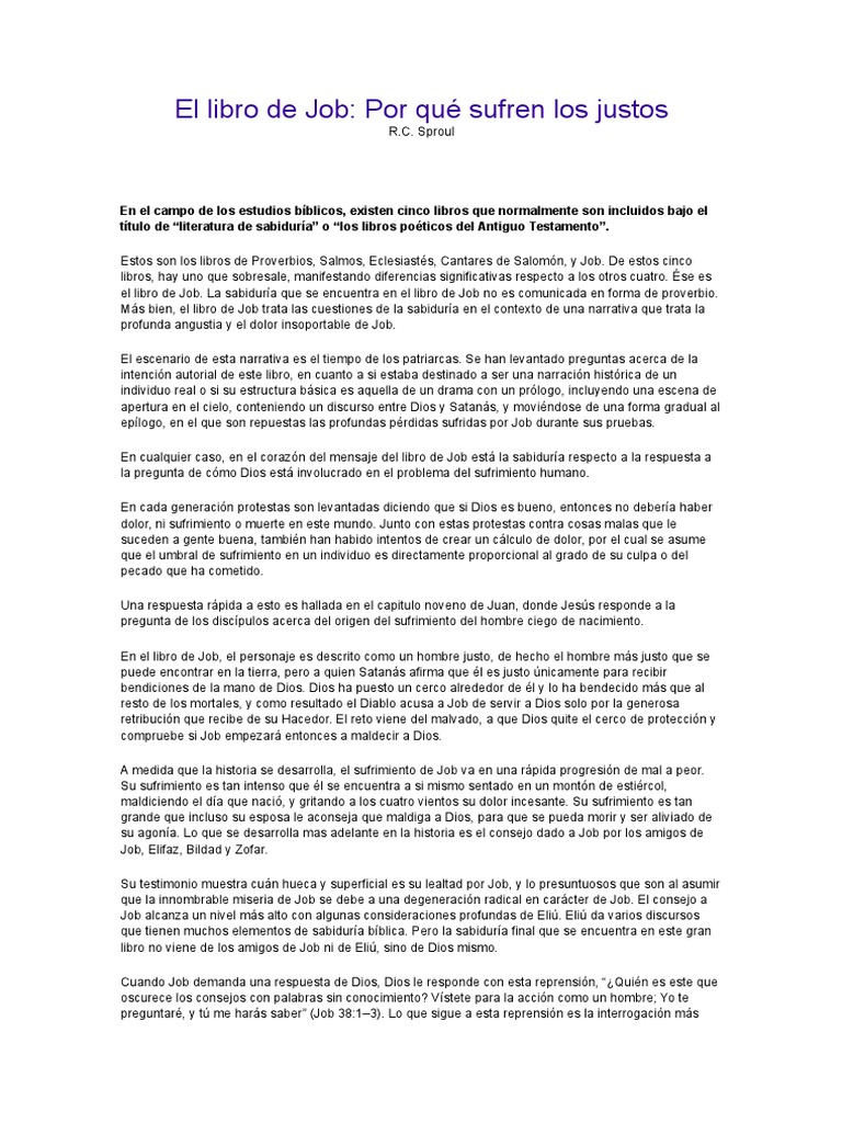Sabiduría del sufrimiento en Job | PDF | Libro de trabajo | Religión y ...