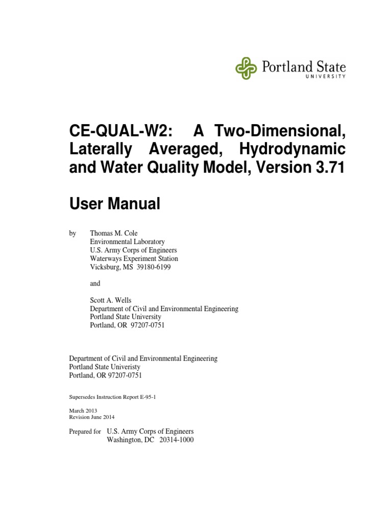 Manual de Usuario CE-QUAL-W2 | PDF | Ice | Heat Transfer