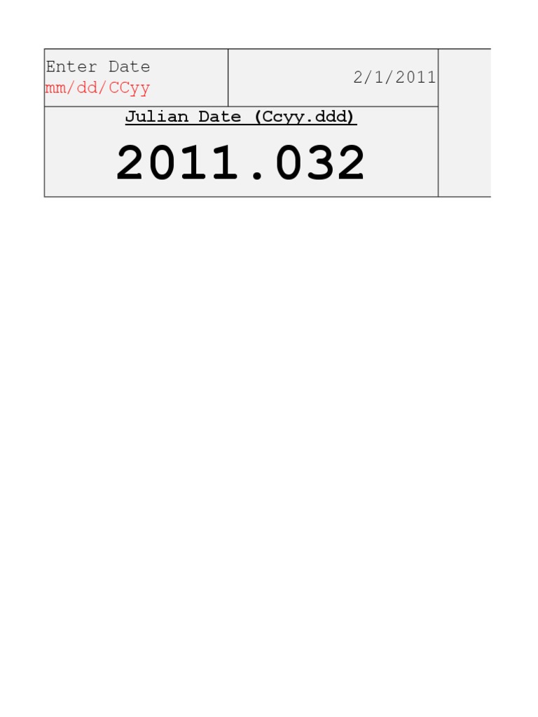 Julian Date Conversion Guide | PDF | Finance & Money Management