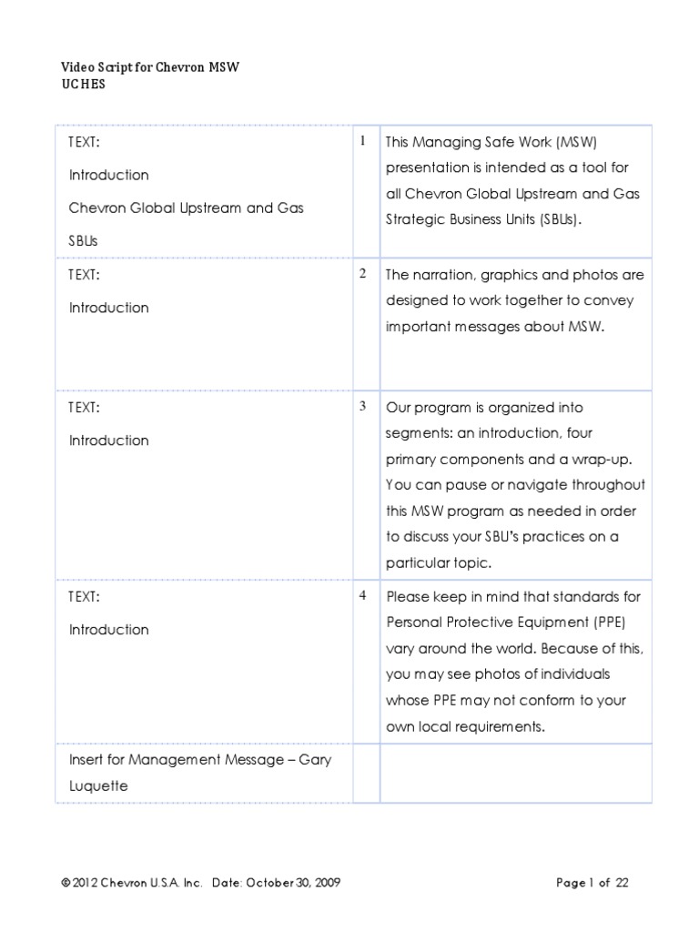 MSW Training Script Personal Protective Equipment Safety
