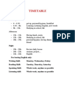 Timetable