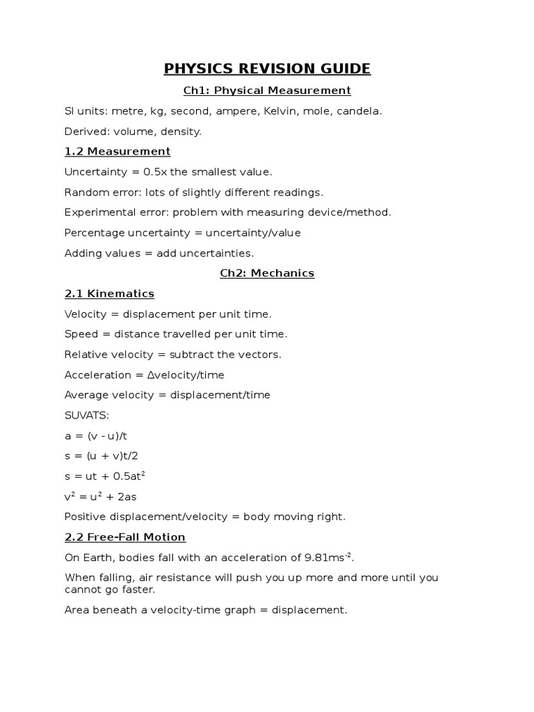 IB PHYSICS REVISION GUIDE PDF visual data 7