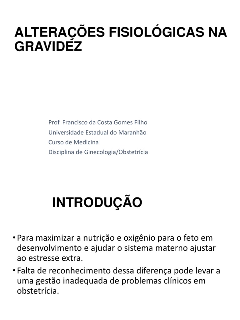 Alterações Fisiológicas na Gravidez | PDF | Gravidez | Sistema circulatório