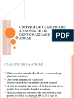 Criterii de Clasificare a Anomaliilor Dentomaxilare Dupa Angle