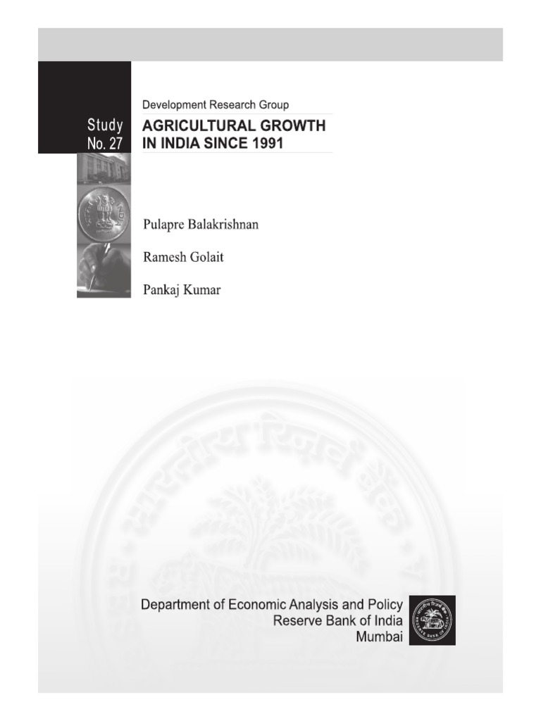 Agricultural Growth Challenges in India | PDF | Capital Formation ...