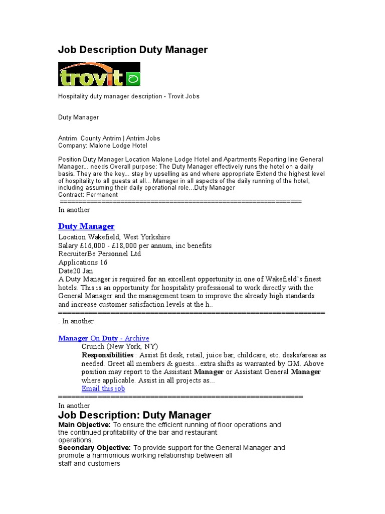 Bar manager job description, image size:768x1024