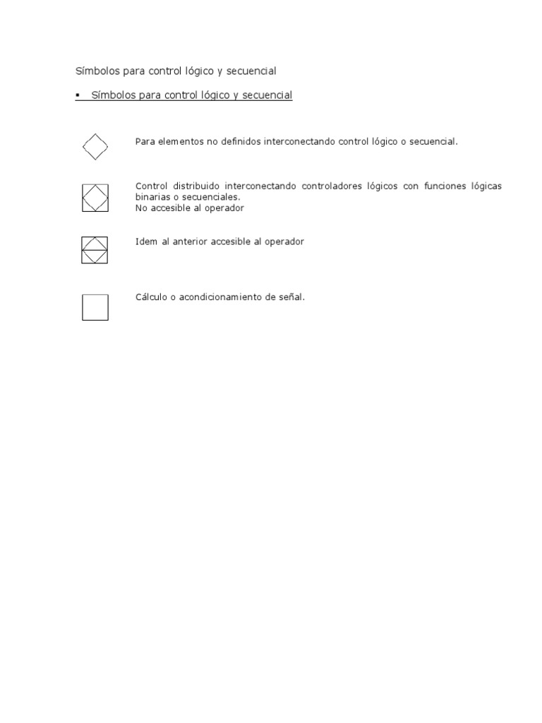 Símbolos para Control Lógico y Secuencial | PDF